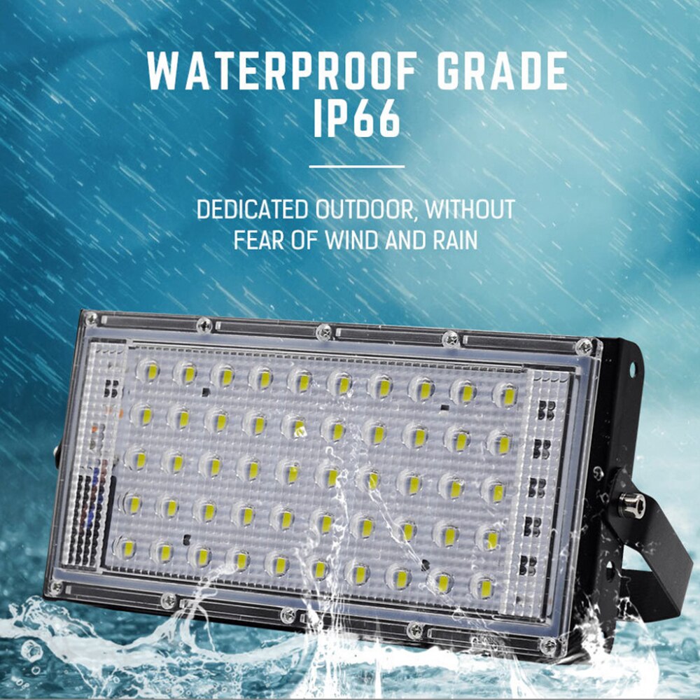 AC220-240V LED 홍수 빛 야외 방수 RGB 화이트 따뜻한 화이트 레드 블루 그린 50W 100W 투광 조명 서치 라이트